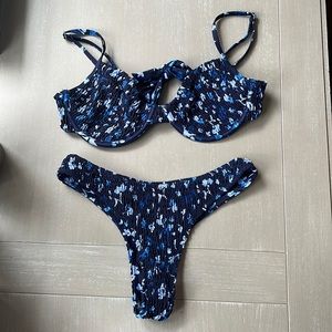 navy + light blue Blackbough bikini set